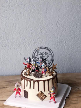 （5）奥特曼主题定制蛋糕，全部私人订制，装饰已实物为准