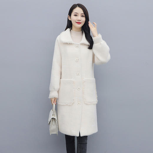 PY-1075NJ    冬季新款时尚翻领金貂绒大衣韩版宽松气质淑女中长款女装外套 商品图1