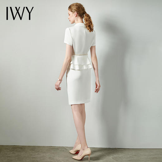 IWY/典雅白色西服西装套裙女时尚修身气质名媛职业上班面试主持人正装CS810 商品图3