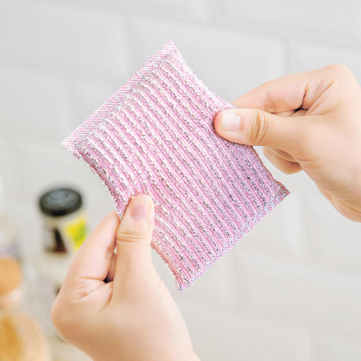 【茶花】 彩条百洁布（3+1片装） 商品图3