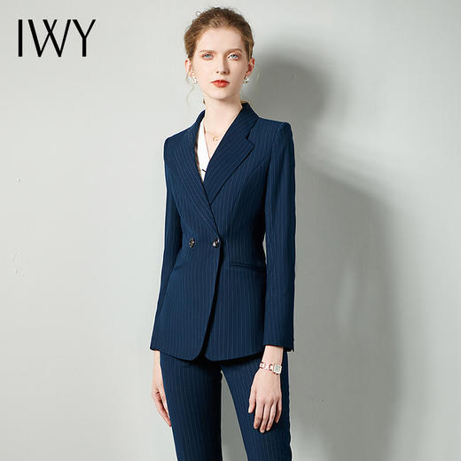 IWY/职业装藏青色西服西装套装女售楼部职场商务干练经理团队工作服装CP10345 商品图2