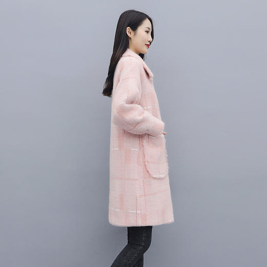 PY-1075NJ    冬季新款时尚翻领金貂绒大衣韩版宽松气质淑女中长款女装外套 商品图3