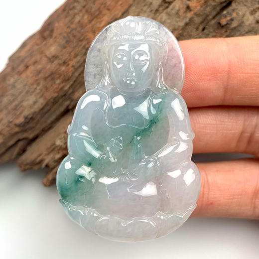 派瑞翡翠 翡翠观音 糯种 飘蓝花 商品图2