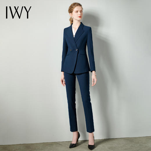 IWY/职业装藏青色西服西装套装女售楼部职场商务干练经理团队工作服装CP10345 商品图4