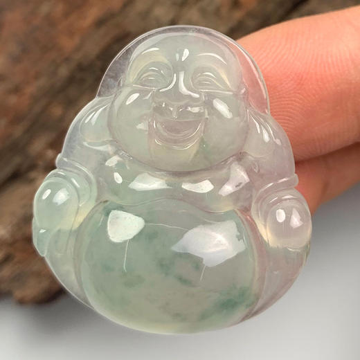 派瑞翡翠 翡翠佛 糯冰种 飘蓝花 商品图2