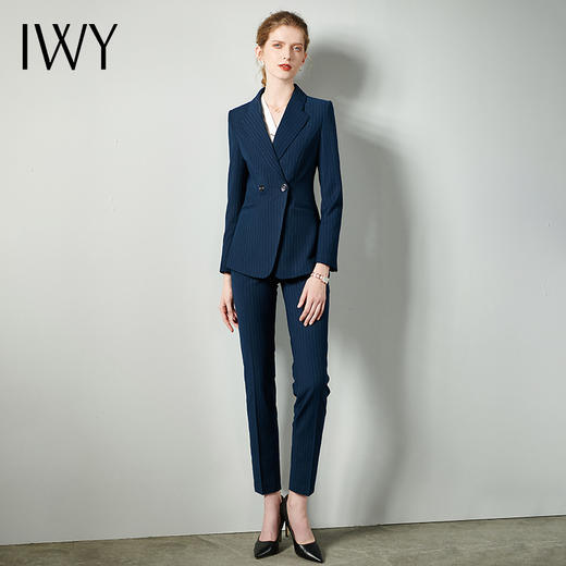 IWY/职业装藏青色西服西装套装女售楼部职场商务干练经理团队工作服装CP10345 商品图0
