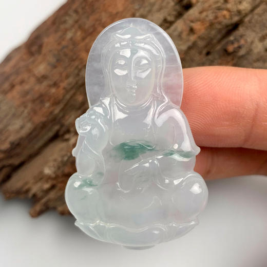 派瑞翡翠 翡翠观音 糯种 飘绿花 商品图0