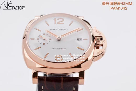 VS新品：沛纳海 Luminor Due 小红金 42MM 纤薄PAM 1042 这是沛呐海薄的款～ 贴紧手腕不厚重，冬天佩戴非常适合～圣诞送礼小红金 男女都可佩戴哦～ 商品图8