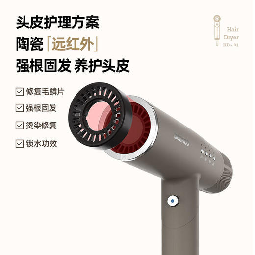 【大宇】DAEWOO韩国大宇吹风机负离子电吹风家用风筒护发速干折叠便携恒温HD01 商品图2