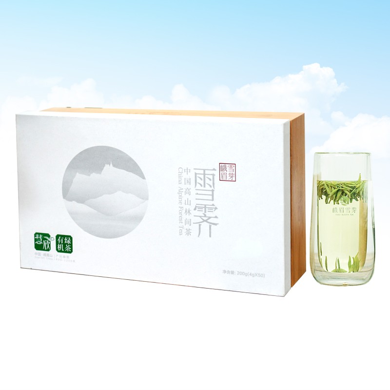 峨眉雪芽 绿茶 有机茶叶 雪霁慧欣200克/盒 高山茶礼盒
