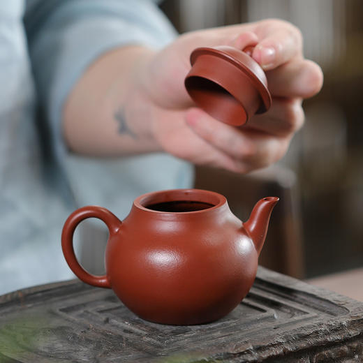 【鸣远式潘壶】145cc 煤窑皱皮朱泥 商品图6