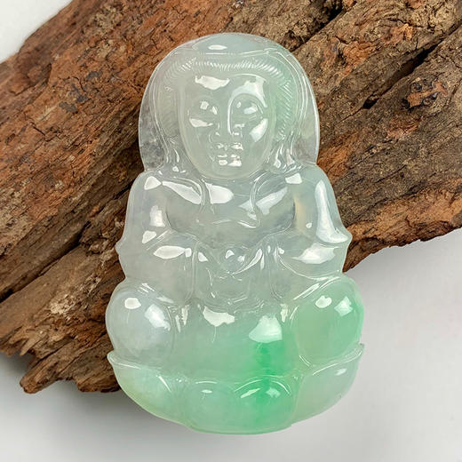 派瑞翡翠 翡翠观音 糯种 飘绿花 商品图0
