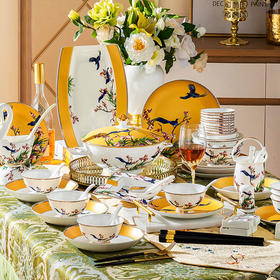 景德镇骨瓷餐具套装欧式高档陶瓷碗中式碗筷盘子碗碟家用创意礼品