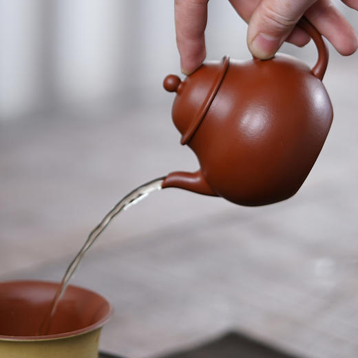 【鸣远式潘壶】145cc 煤窑皱皮朱泥 商品图1