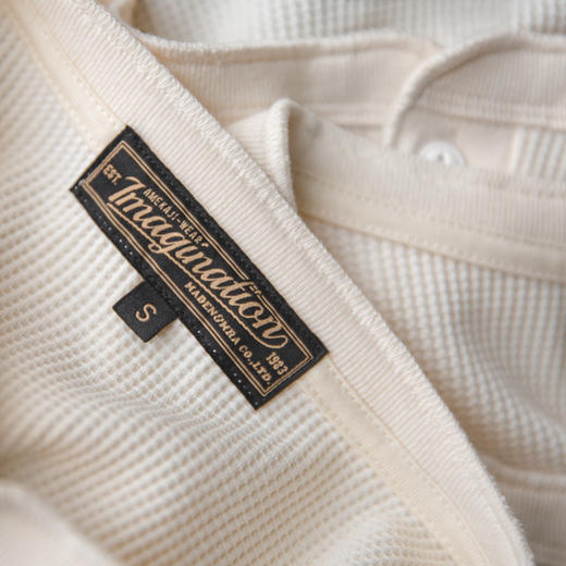 马登工装 vintage重磅华夫格亨利衫复古长袖阿美咔叽纯色卫衣男 商品图5