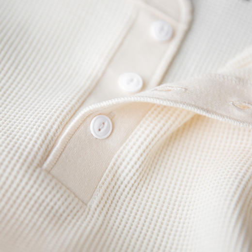 马登工装 vintage重磅华夫格亨利衫复古长袖阿美咔叽纯色卫衣男 商品图6