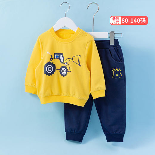 贝贝怡童宝宝卡通帅气休闲工程车两件套套装211T2205 商品图5