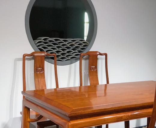 红桥红  家具严选  缅甸花梨（大果紫檀） 【158如意方餐桌七件套】 商品图3