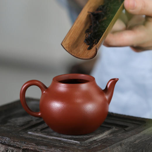 【鸣远式潘壶】145cc 煤窑皱皮朱泥 商品图4