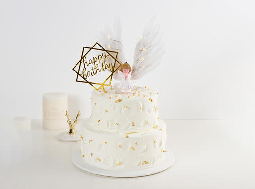【超可爱】天使的约定·卡通双层生日蛋糕 商品图0
