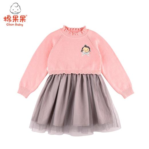 新年款棉果果春秋款女童纯棉线毛衣连衣裙M122700521063 商品图1