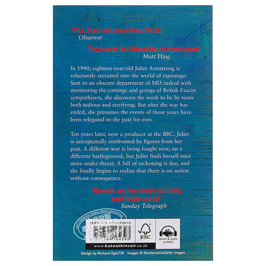 【中商原版】凯特·阿特金森: 抄写（间谍小说）英文原版 Transcription Kate Atkinson Black Swan Books 商品图1