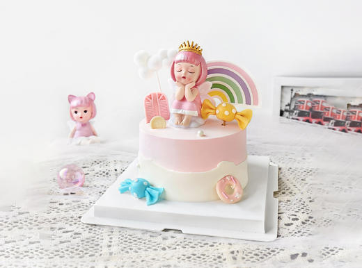 【童趣】粉色系公主风梦幻甜美生日蛋糕 商品图0