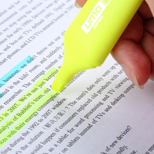 优麦直液式荧光笔斧形头:1-5mmR8重点标注记号学生 商品图6