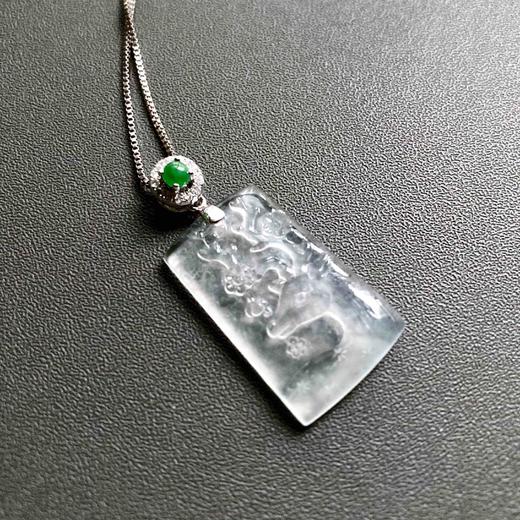 玻璃种翡翠梅花鹿牌一鹿有你 商品图3