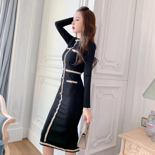 【赫本风气质修身连衣裙】新年法式复古衣服小香风裙子打底连衣裙女小黑裙 商品图2