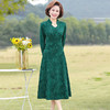 MQ-XN8805春秋新款长袖加大码旗袍领连衣裙 商品缩略图3