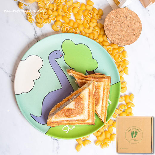 美国小小丫竹纤维宝宝卡通餐盘儿童餐具四件套 商品图1