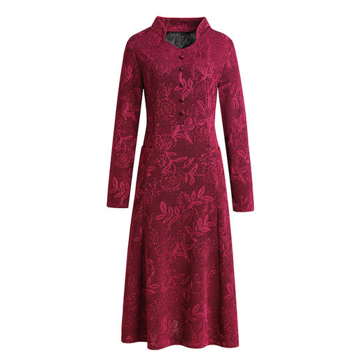 MQ-XN8805春秋新款长袖加大码旗袍领连衣裙 商品图4