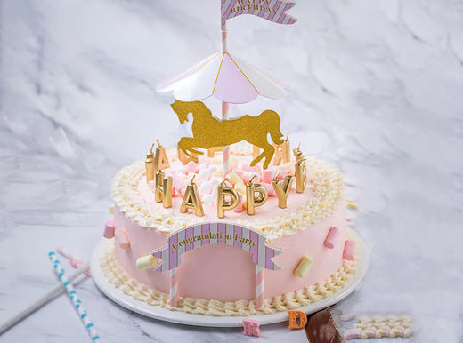 【童趣】儿童最爱木马场景生日蛋糕 商品图0