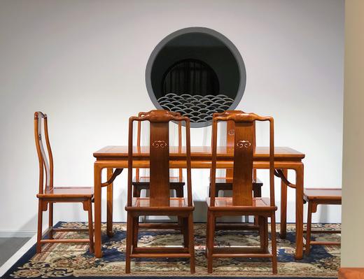 红桥红  家具严选  缅甸花梨（大果紫檀） 【158如意方餐桌七件套】 商品图0