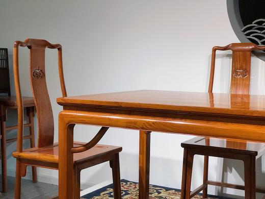 红桥红  家具严选  缅甸花梨（大果紫檀） 【158如意方餐桌七件套】 商品图4