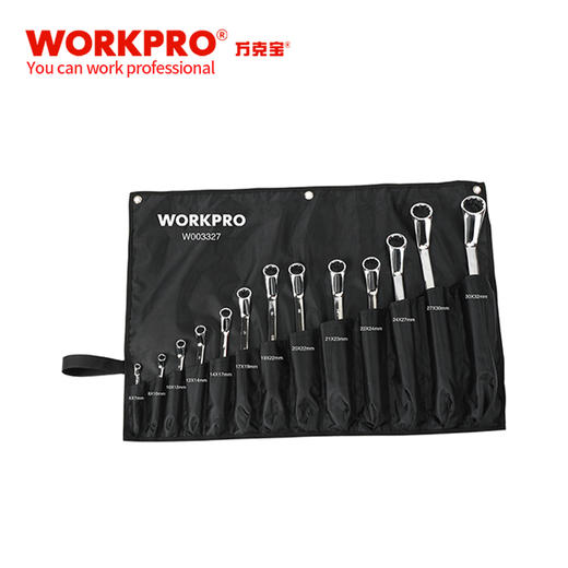 W003327万克宝13件套公制镜面梅花扳手组套带挂袋（6-32） 商品图0