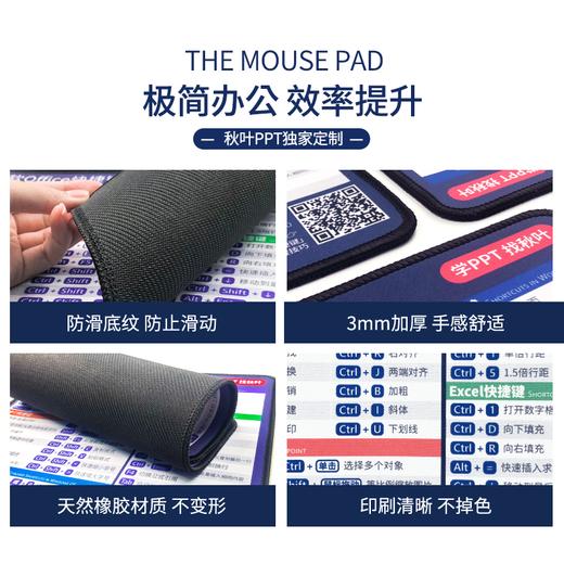【秋叶文创】秋叶PPT定制鼠标垫 微软office快捷键小鼠标垫 商品图1