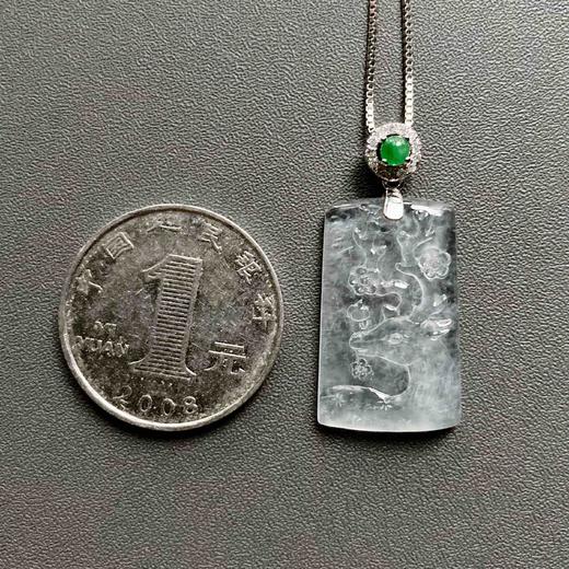 玻璃种翡翠梅花鹿牌一鹿有你 商品图4