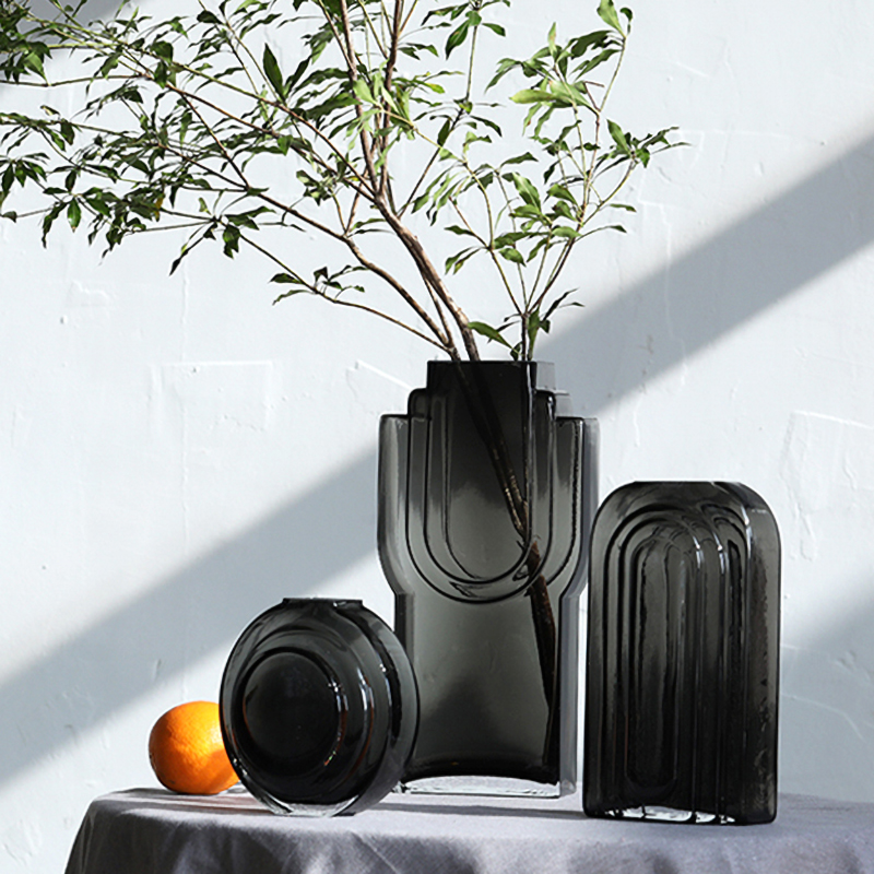 创意轻奢网红插花玻璃花瓶透明北欧创意简约现代客厅干花风摆件