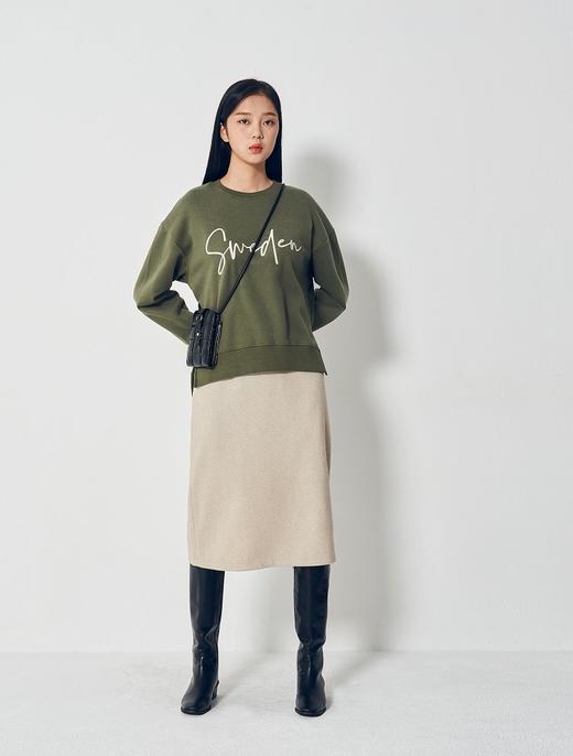 8seconds Printed Fleece Sweatshirt卡其色刻字拉绒运动衫女款JPY带授权招加盟代理 商品图1