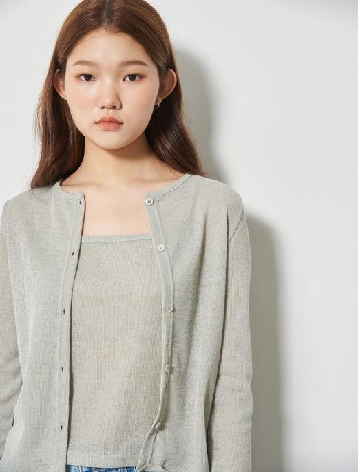 8seconds rib frill cardigan卡其色无袖套装纽扣罗纹T恤JPY带授权招加盟代理 商品图0