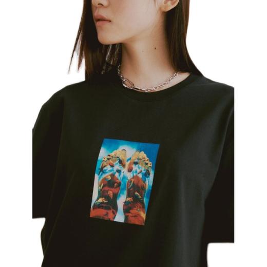 8seconds8 X RAREBIRTH男女皆宜的黑色战士印花T恤女款JPY带授权招加盟代理 商品图4