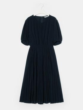 8 seconds 女款深蓝音量袖子褶连衣裙JPY带授权招加盟代理