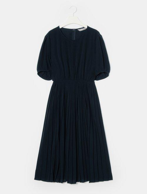 8 seconds 女款深蓝音量袖子褶连衣裙JPY带授权招加盟代理 商品图0