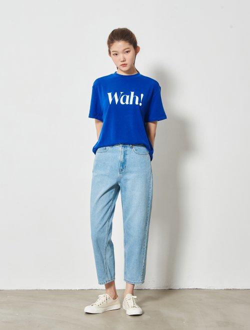 8seconds Blue letter ridicule T-shirt蓝色字母嘲笑T恤女款JPY带授权招加盟代理 商品图2