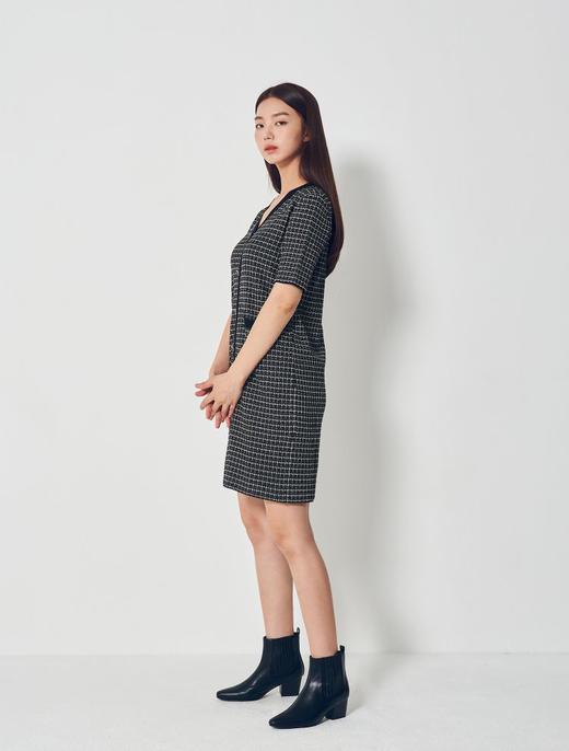 8seconds Pattern sewing黑色珍珠花呢连衣裙女款#12085UDY15JPY带授权招加盟代理 商品图2