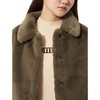 8 seconds 女款卡其色隐藏扣式领子皮草短外套JPY带授权招加盟代理 商品缩略图4