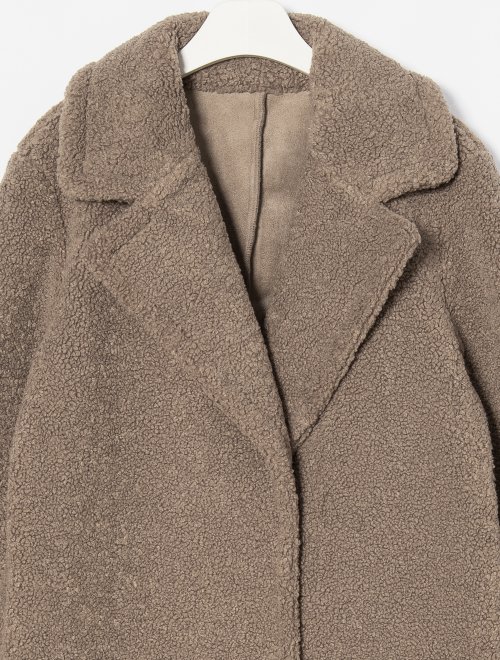 8 seconds 女款 Boa Mustang Long Coat 米色蟒蛇野马长外套JPY带授权招加盟代理