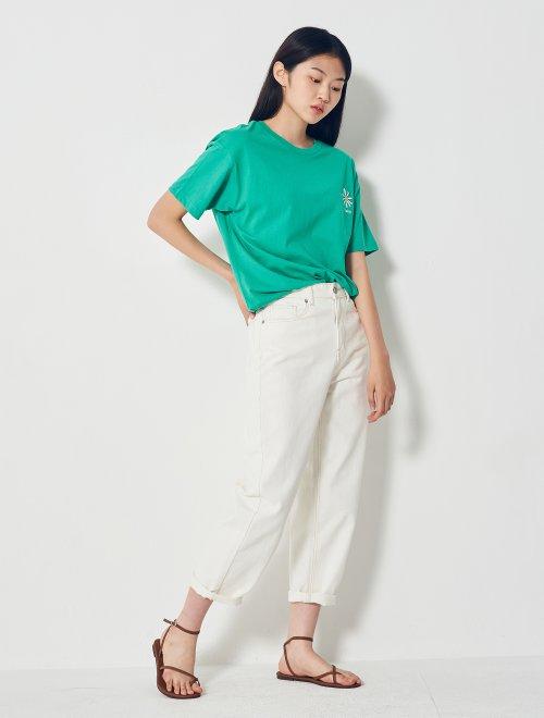 8seconds embroidered letter short绿花印花T恤女款JPY带授权招加盟代理 商品图3